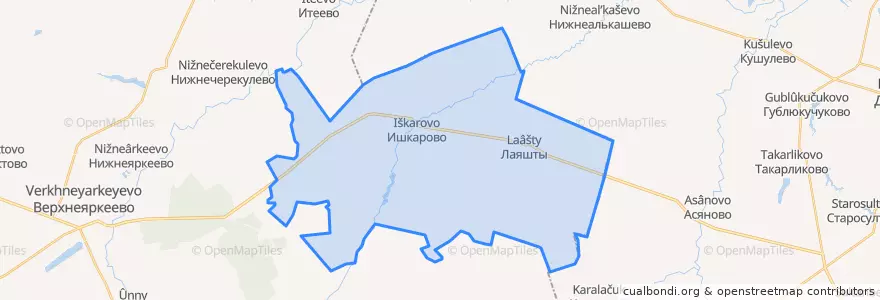 Mapa de ubicacion de Ишкаровский сельсовет.