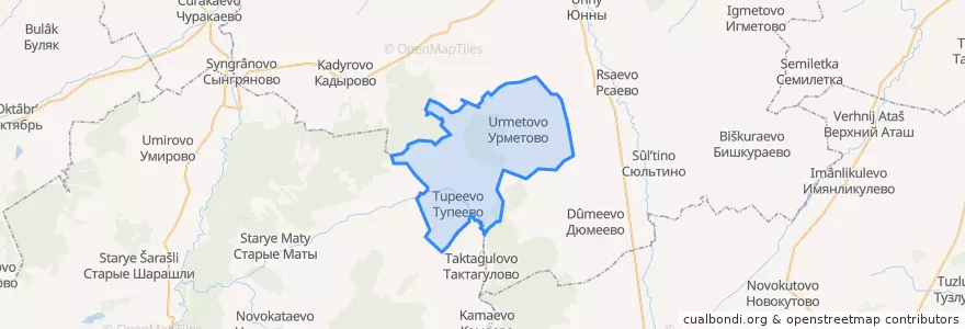Mapa de ubicacion de Урметовский сельсовет.