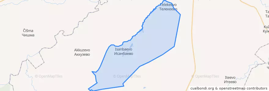 Mapa de ubicacion de Исанбаевский сельсовет.