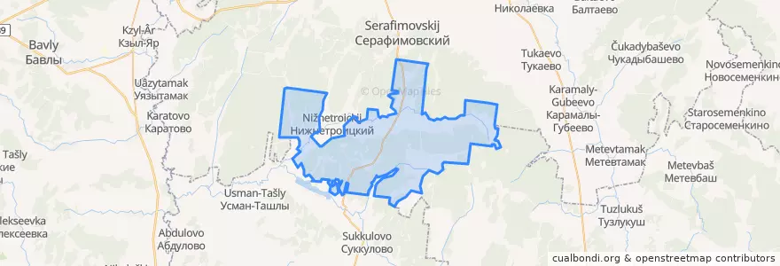 Mapa de ubicacion de Верхнетроицкий сельсовет.