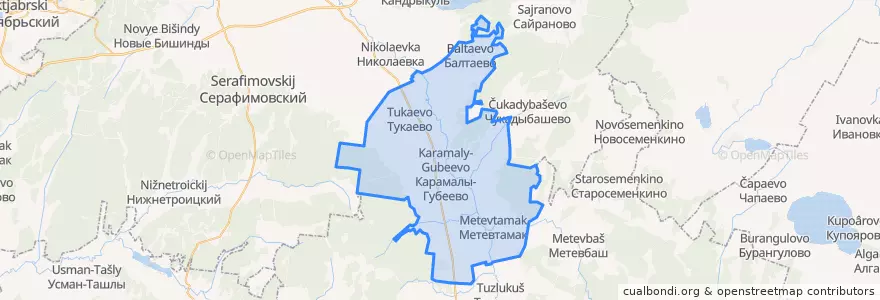 Mapa de ubicacion de Карамалы-Губеевский сельсовет.