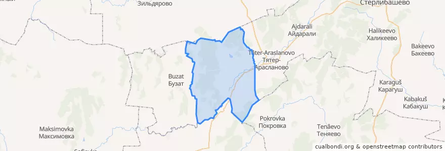 Mapa de ubicacion de Яшергановский сельсовет.