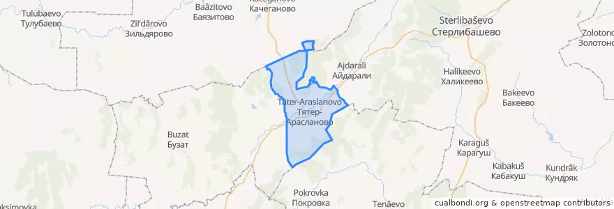 Mapa de ubicacion de Тятер-Араслановский сельсовет.