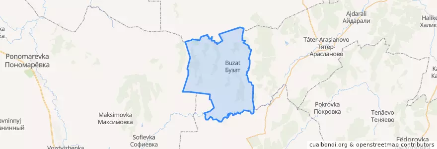 Mapa de ubicacion de Бузатовский сельсовет.