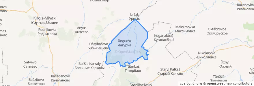 Mapa de ubicacion de Янгурчинский сельсовет.