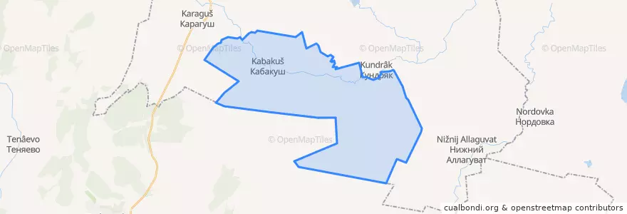 Mapa de ubicacion de Кабакушский сельсовет.