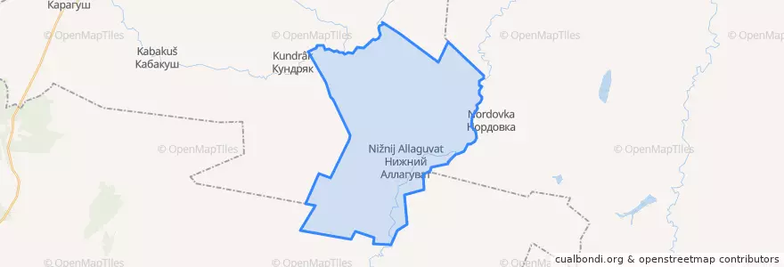 Mapa de ubicacion de Аллагуватский сельсовет.