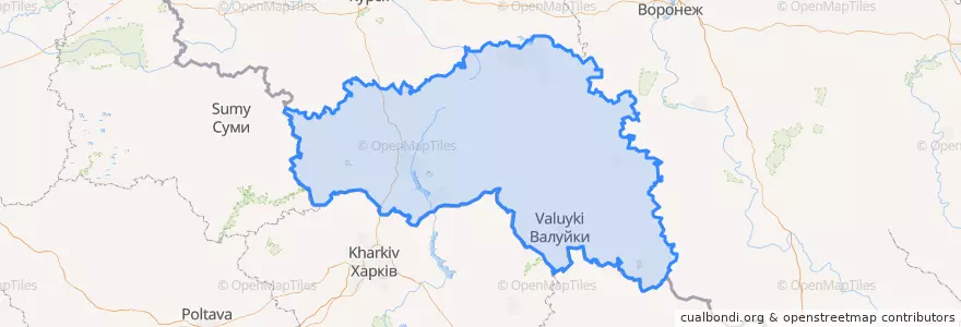 Mapa de ubicacion de Óblast de Bélgorod.
