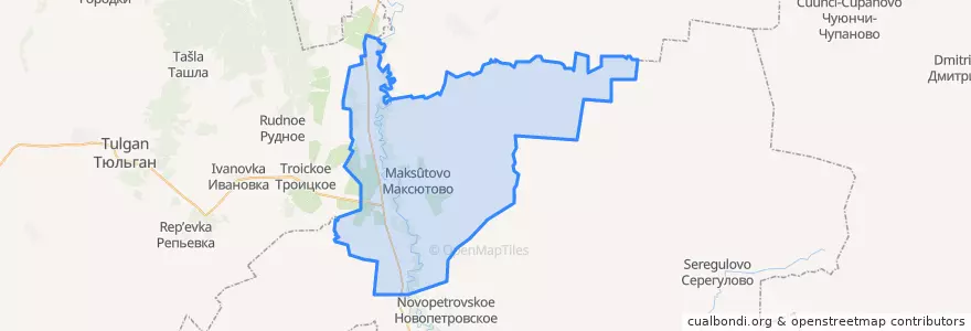 Mapa de ubicacion de Максютовский сельсовет.