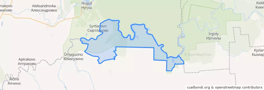 Mapa de ubicacion de Нижнебиккузинский сельсовет.