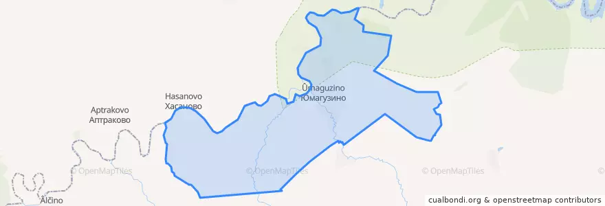 Mapa de ubicacion de Юмагузинский сельсовет.