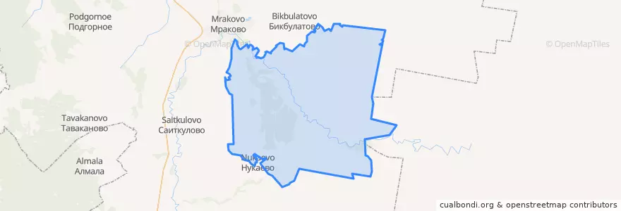 Mapa de ubicacion de Юлдыбаевский сельсовет.