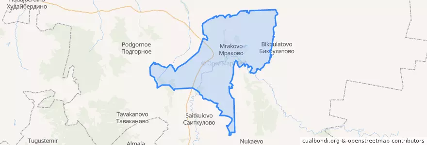 Mapa de ubicacion de Мраковский сельсовет.