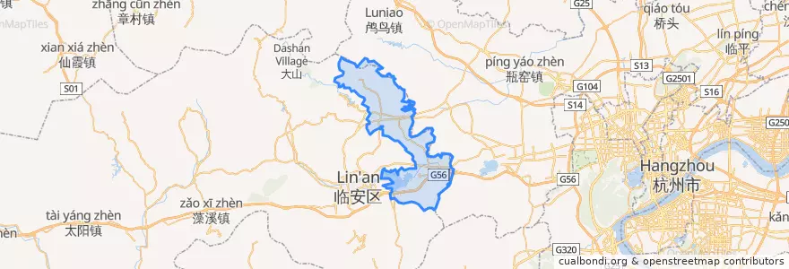 Mapa de ubicacion de 青山湖街道.