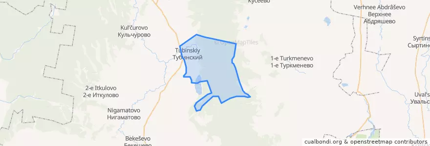 Mapa de ubicacion de Тубинский сельсовет.