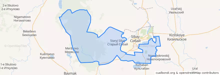 Mapa de ubicacion de Сибайский сельсовет.