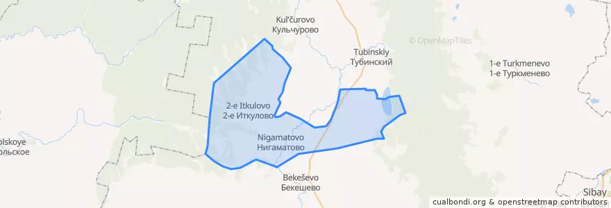 Mapa de ubicacion de Нигаматовский сельсовет.