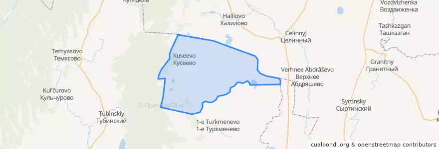 Mapa de ubicacion de Кусеевский сельсовет.