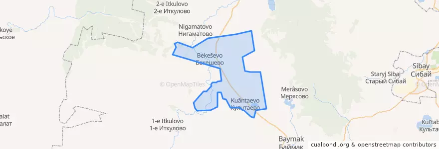 Mapa de ubicacion de Бекешевский сельсовет.