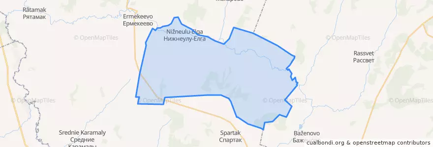 Mapa de ubicacion de Нижнеулу-Елгинский сельсовет.