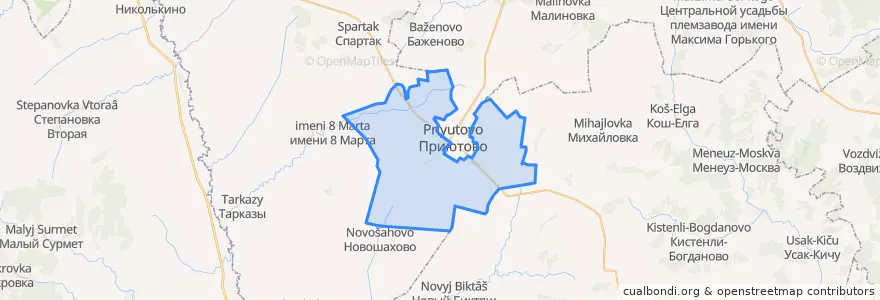 Mapa de ubicacion de Бекетовский сельсовет.