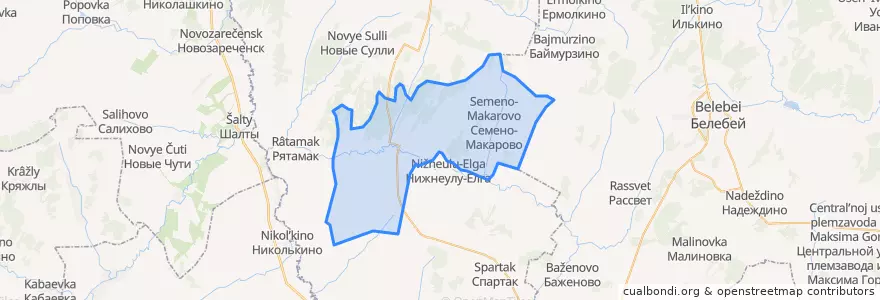 Mapa de ubicacion de Ермекеевский сельсовет.