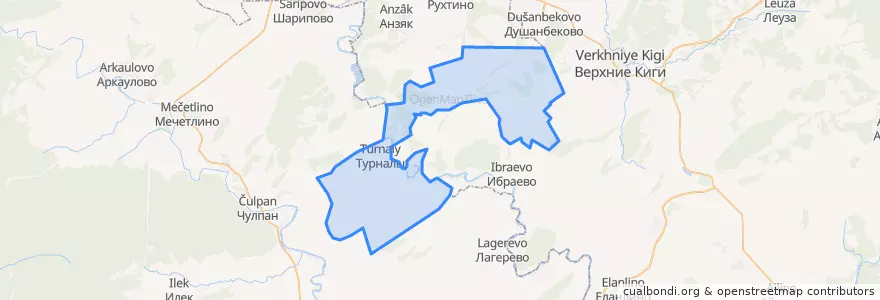 Mapa de ubicacion de Турналинский сельсовет.