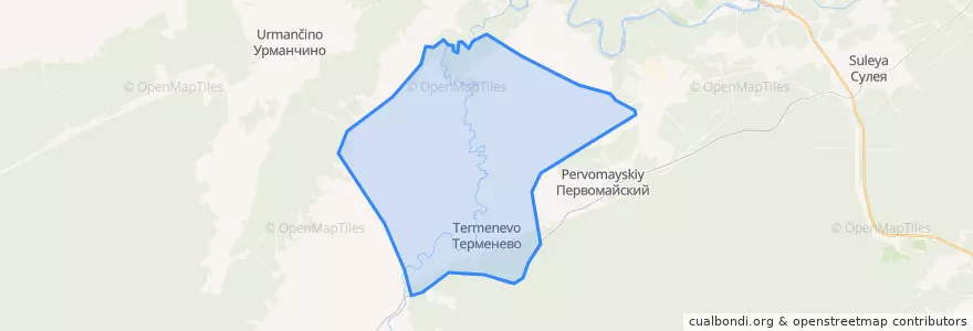 Mapa de ubicacion de Терменевский сельсовет.