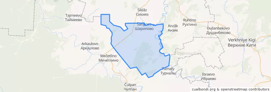 Mapa de ubicacion de Мещегаровский сельсовет.