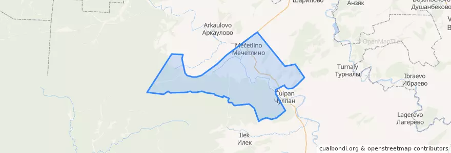 Mapa de ubicacion de Мечетлинский сельсовет.