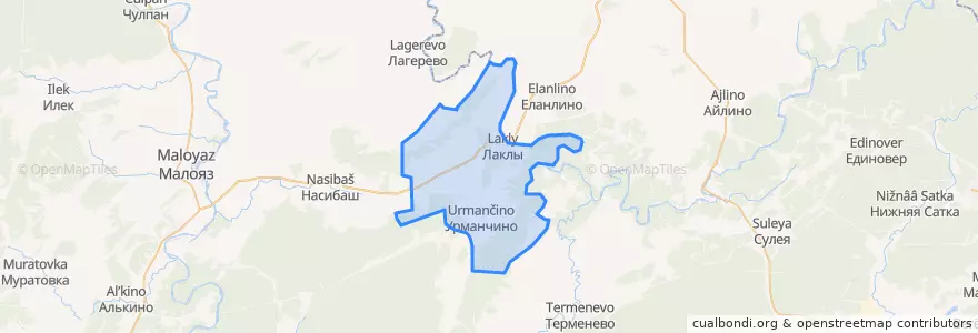 Mapa de ubicacion de Лаклинский сельсовет.