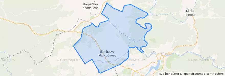 Mapa de ubicacion de Ишимбаевский сельсовет.