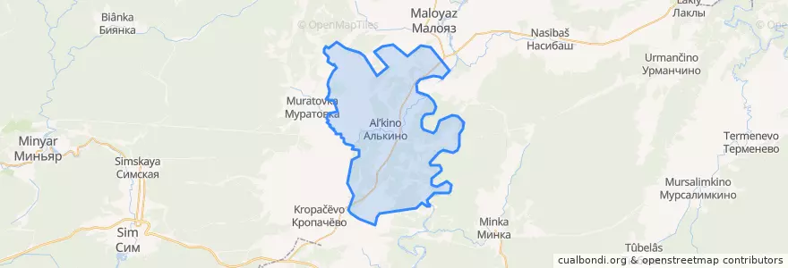Mapa de ubicacion de Алькинский сельсовет.