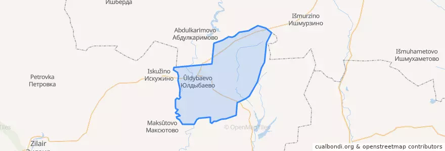 Mapa de ubicacion de Юлдыбаевский сельсовет.