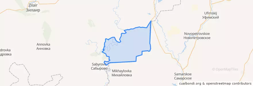 Mapa de ubicacion de Верхнегалеевский сельсовет.