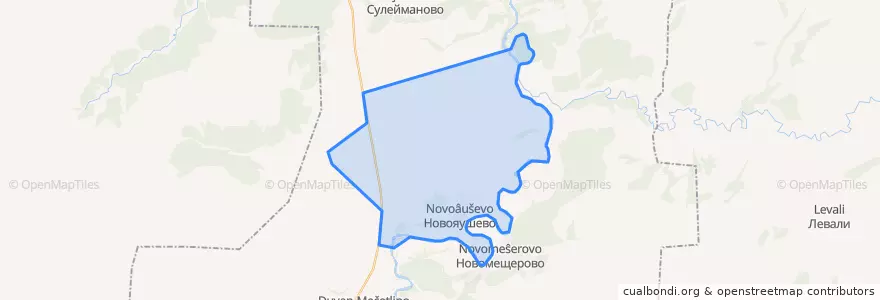 Mapa de ubicacion de Новояушевский сельсовет.