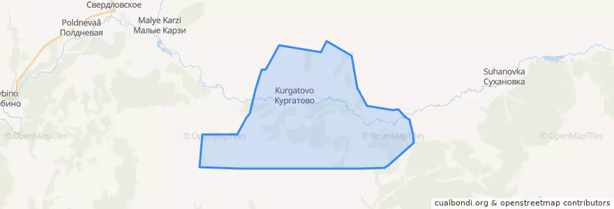 Mapa de ubicacion de Кургатовский сельсовет.