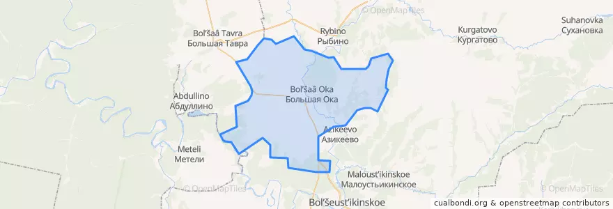 Mapa de ubicacion de Большеокинский сельсовет.