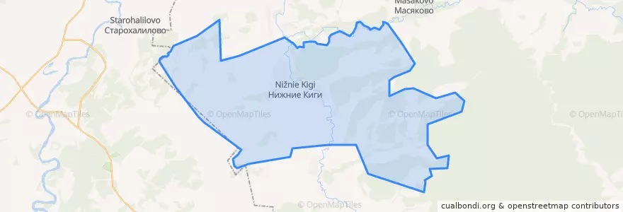 Mapa de ubicacion de Нижнекигинский сельсовет.