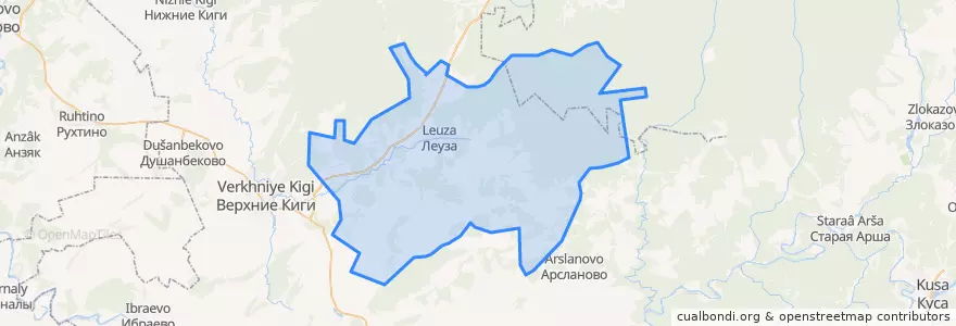 Mapa de ubicacion de Леузинский сельсовет.