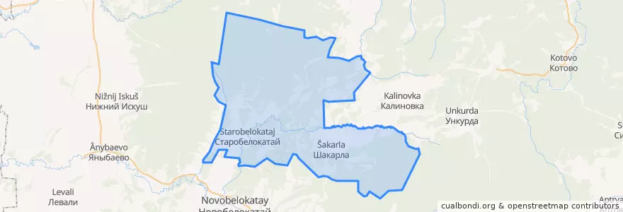 Mapa de ubicacion de Старобелокатайский сельсовет.