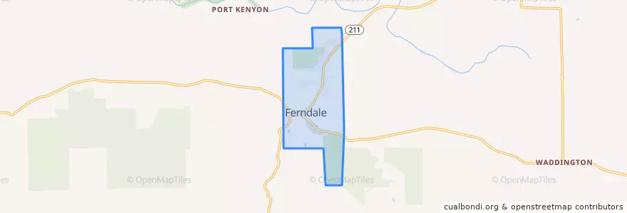 Mapa de ubicacion de Ferndale.