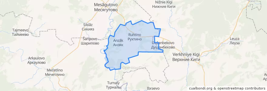 Mapa de ubicacion de Рухтинский сельсовет.