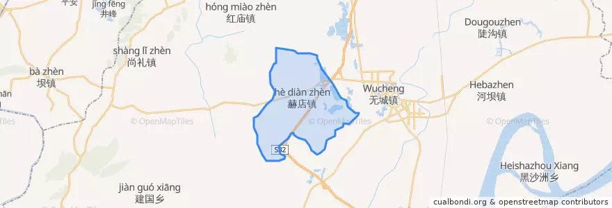 Mapa de ubicacion de 赫店镇.
