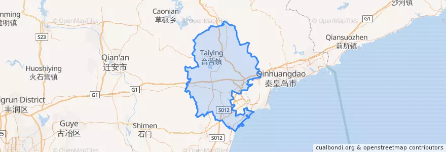 Mapa de ubicacion de 抚宁区.
