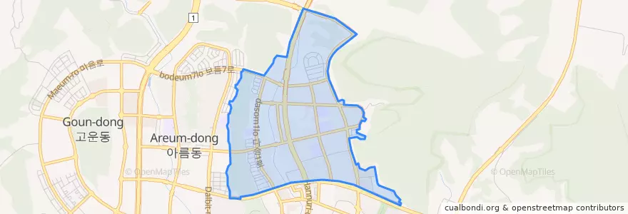 Mapa de ubicacion de 도담동.