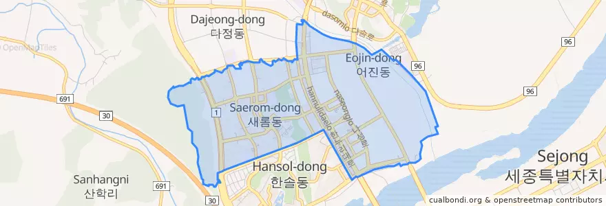Mapa de ubicacion de Saerom-dong.