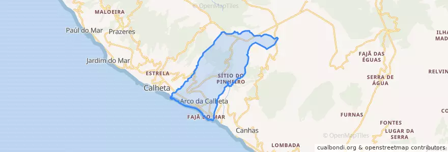 Mapa de ubicacion de Arco da Calheta.