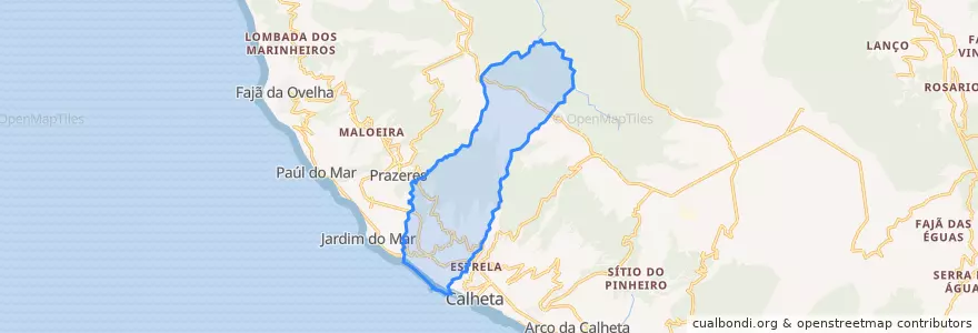 Mapa de ubicacion de Estreito da Calheta.