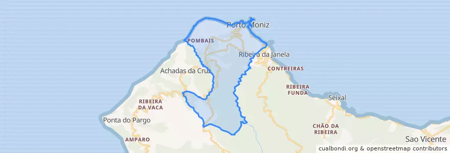 Mapa de ubicacion de Porto Moniz.